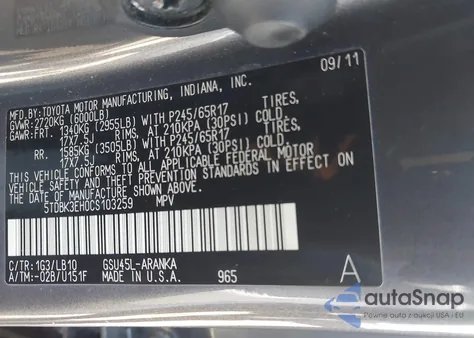 2012 Toyota Highlander Se V6 from USA, damaged, VIN 5TDBK3EH0CS103259